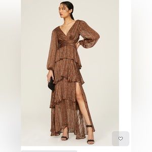 ANORA FLORAL TIERED MAXI DRESS